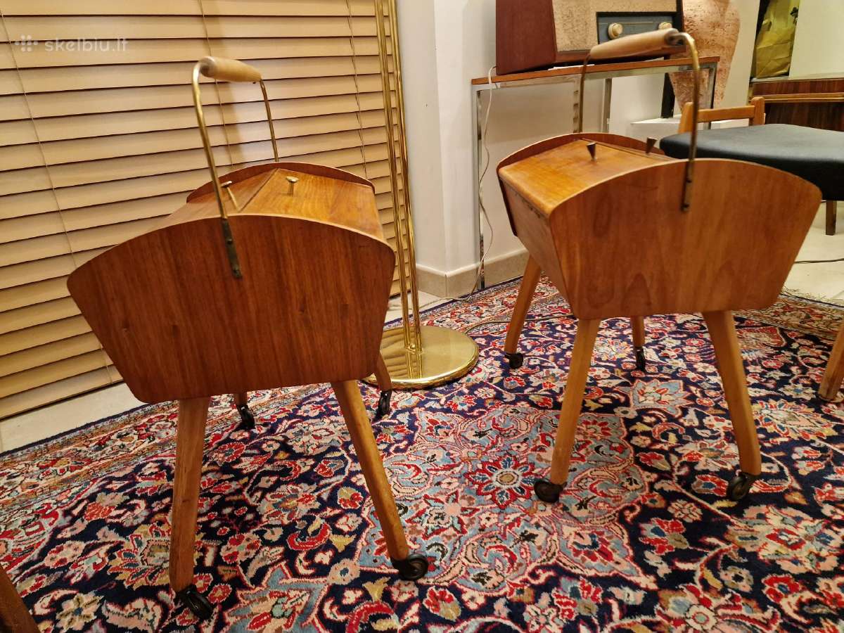 Vintažinė mid century rankdarbių dėžutė -siūlinė - nuotraukos Nr. 9