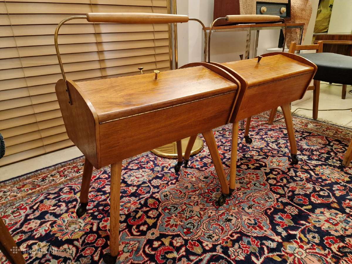 Vintažinė mid century rankdarbių dėžutė -siūlinė - nuotraukos Nr. 10
