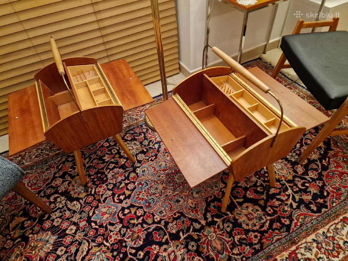 Vintažinė mid century rankdarbių dėžutė -siūlinė - nuotraukos Nr. 16