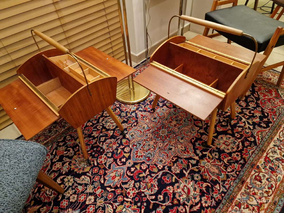 Vintažinė mid century rankdarbių dėžutė -siūlinė - nuotraukos Nr. 17