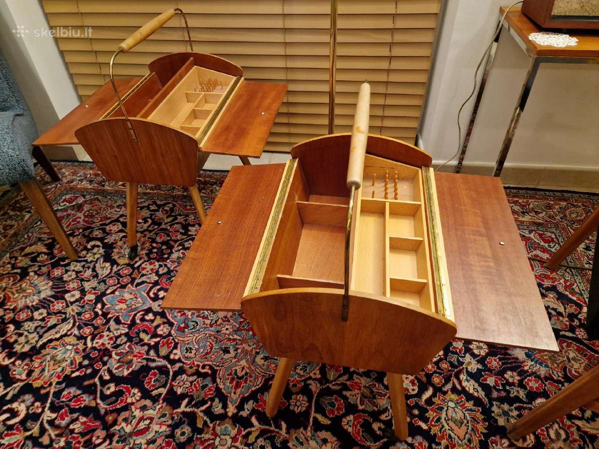 Vintažinė mid century rankdarbių dėžutė -siūlinė - nuotraukos Nr. 18