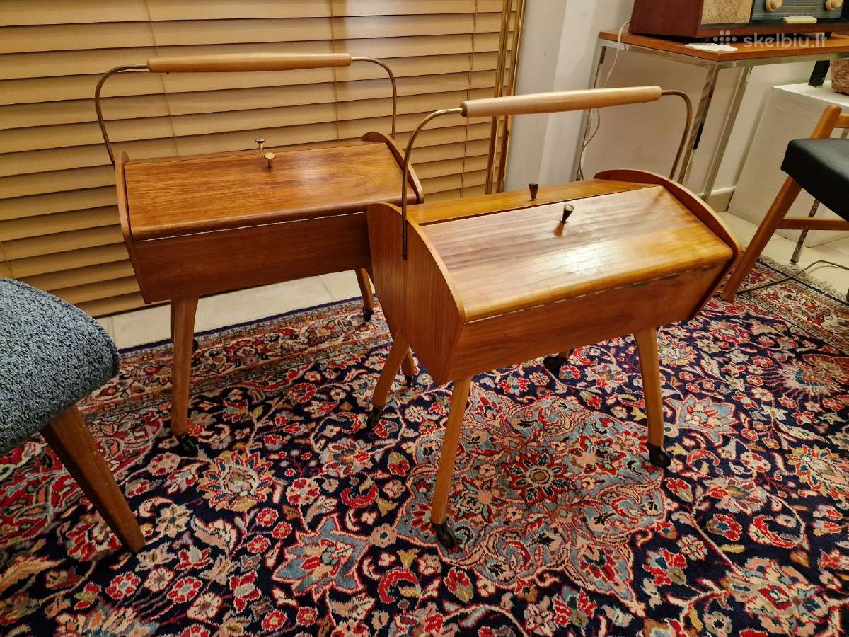 Vintažinė mid century rankdarbių dėžutė -siūlinė - nuotraukos Nr. 19