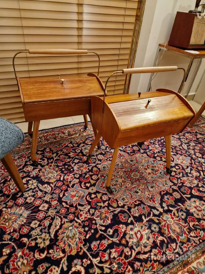 Vintažinė mid century rankdarbių dėžutė -siūlinė - nuotraukos Nr. 21