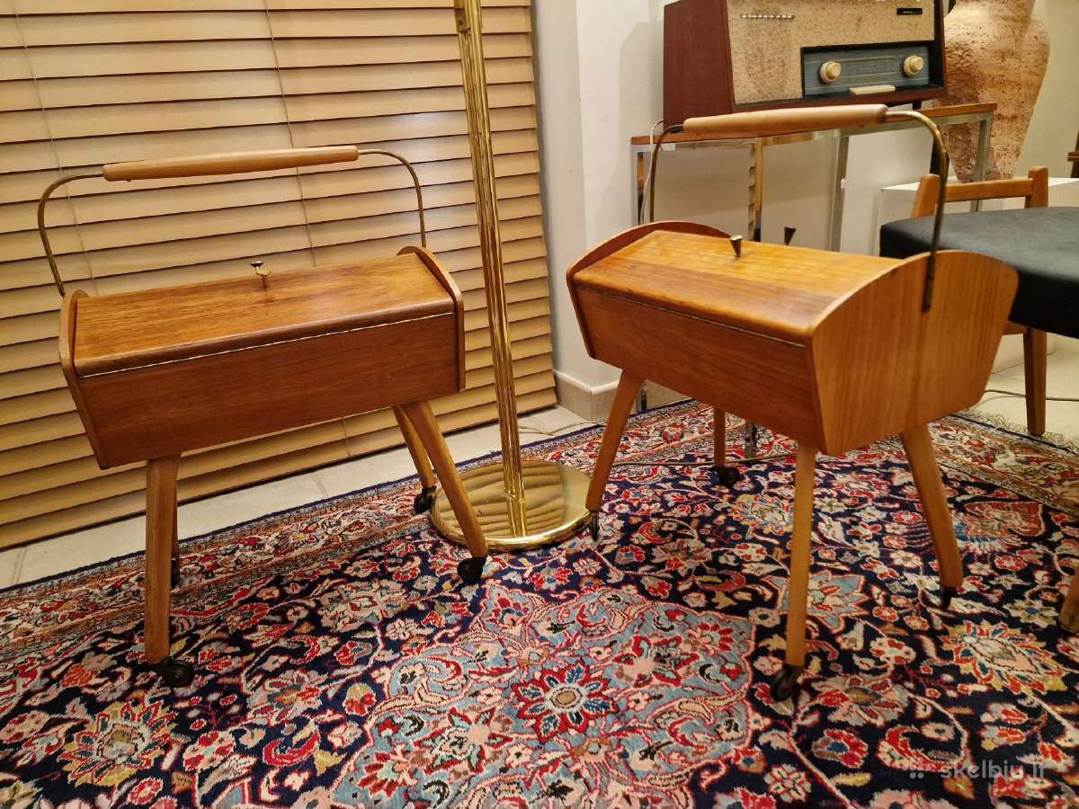 Vintažinė mid century rankdarbių dėžutė -siūlinė - nuotraukos Nr. 22