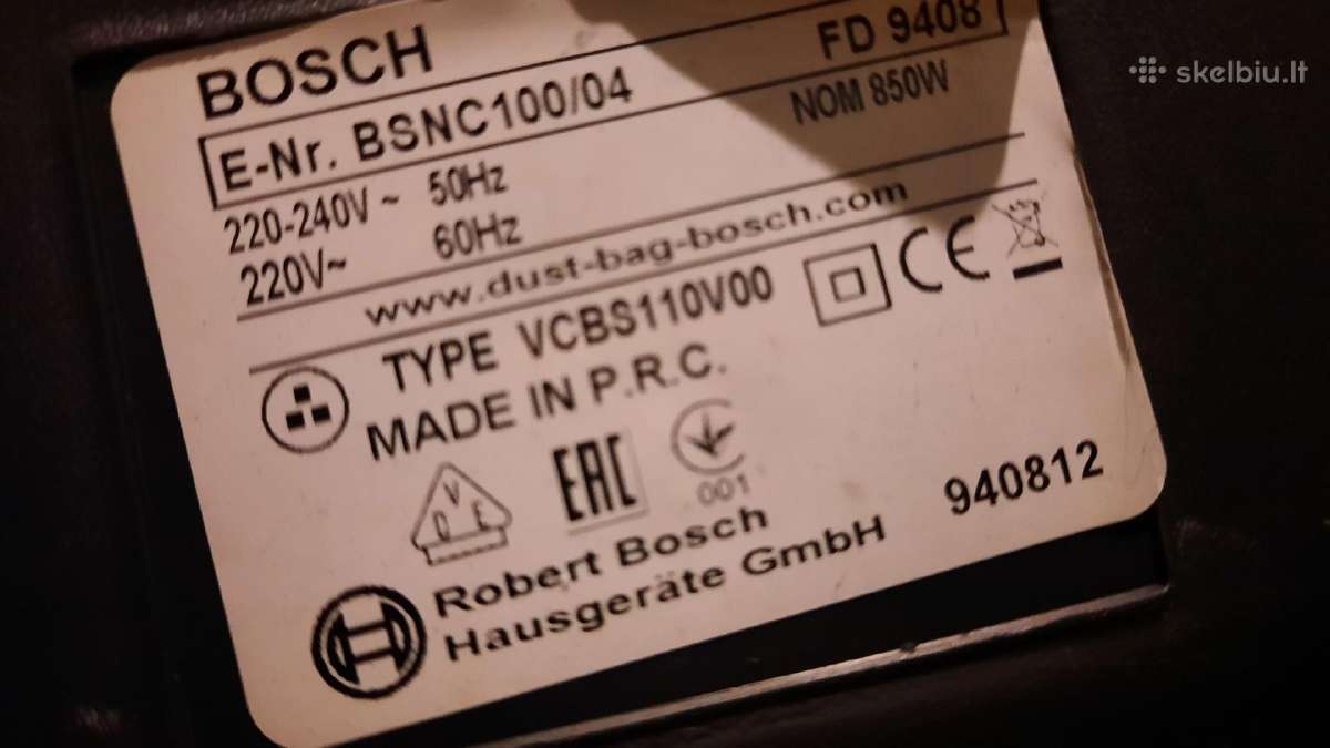 Siurblys Bosch - nuotraukos Nr. 2