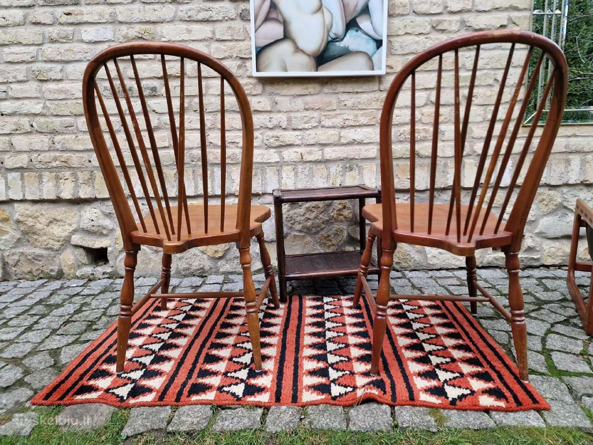 Vintažinės mid century bukmedžio Windsoro kėdės - nuotraukos Nr. 16