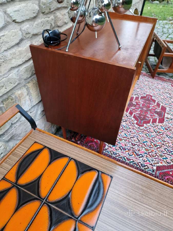 Vintažinė mid century tikmedžio indauja - nuotraukos Nr. 3