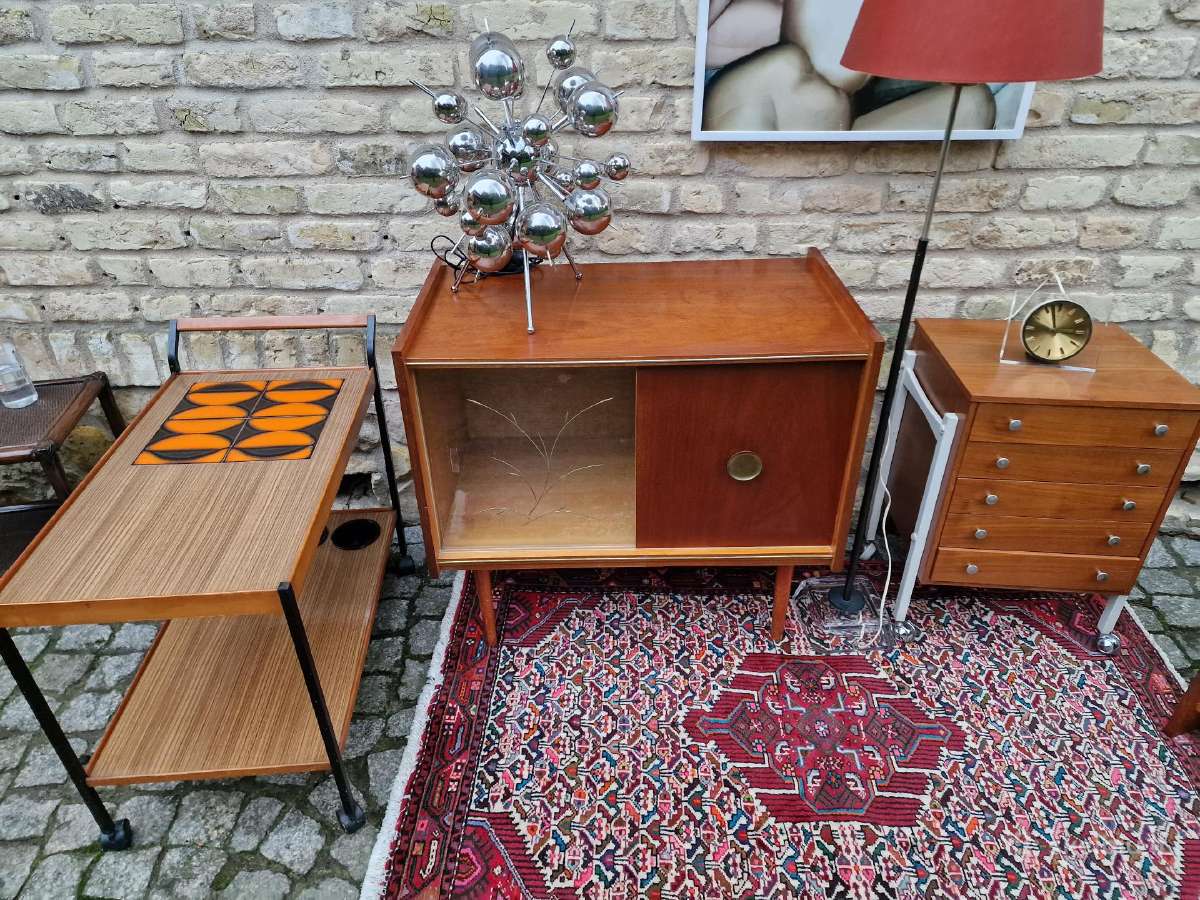 Vintažinė mid century tikmedžio indauja - nuotraukos Nr. 4