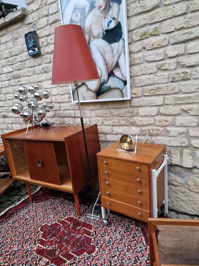 Vintažinė mid century tikmedžio indauja - nuotraukos Nr. 19