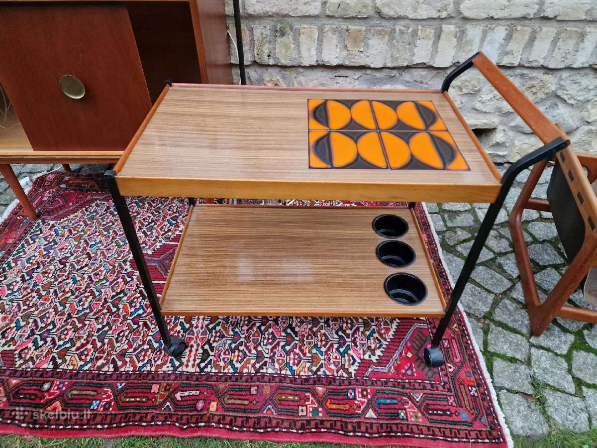 Vintažinis mid century serviravimo staliukas - nuotraukos Nr. 2