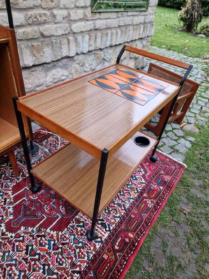 Vintažinis mid century serviravimo staliukas - nuotraukos Nr. 7
