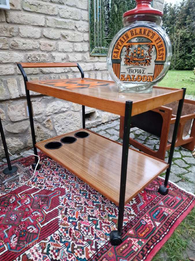 Vintažinis mid century serviravimo staliukas - nuotraukos Nr. 10