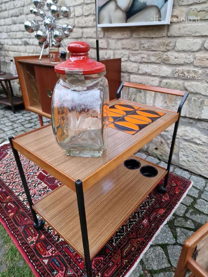 Vintažinis mid century serviravimo staliukas - nuotraukos Nr. 12