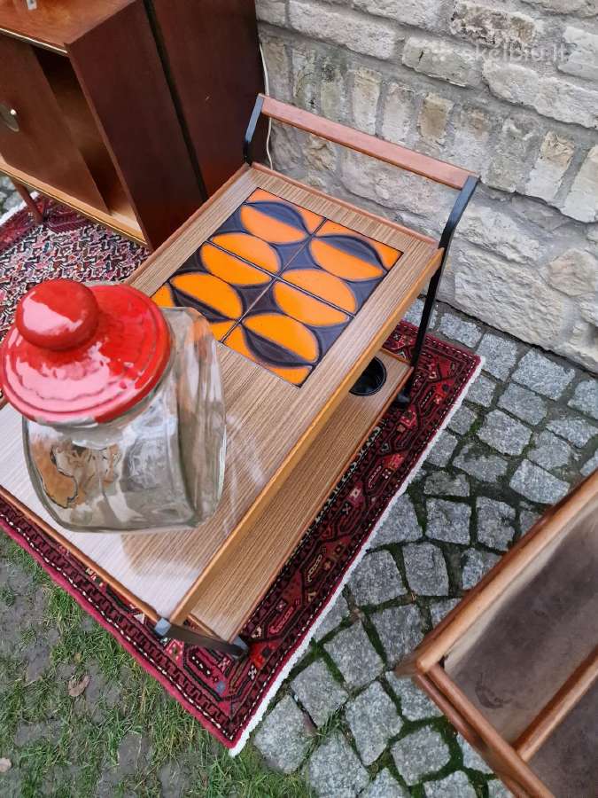 Vintažinis mid century serviravimo staliukas - nuotraukos Nr. 13