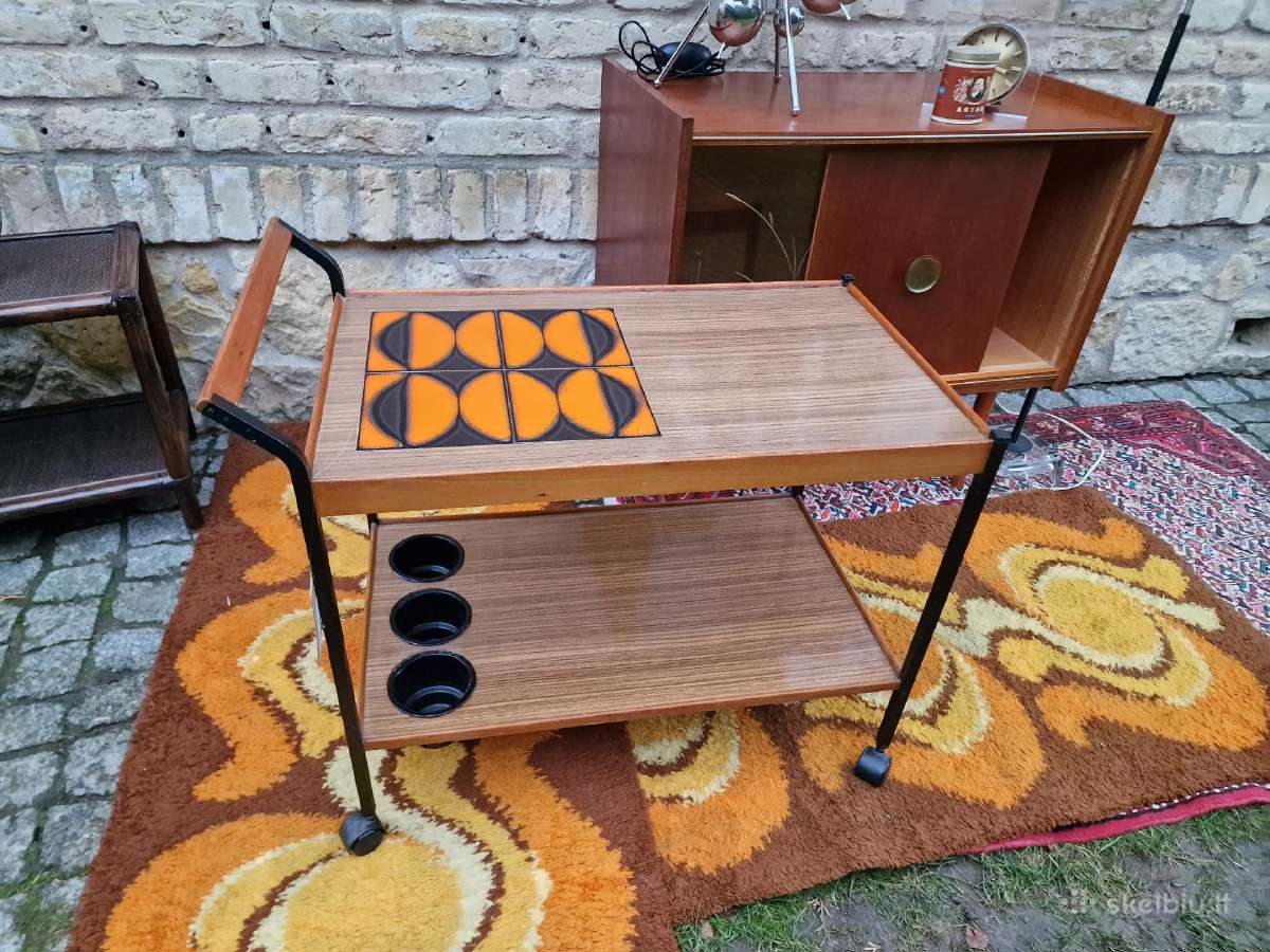 Vintažinis mid century serviravimo staliukas - nuotraukos Nr. 14