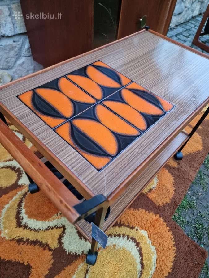 Vintažinis mid century serviravimo staliukas - nuotraukos Nr. 17