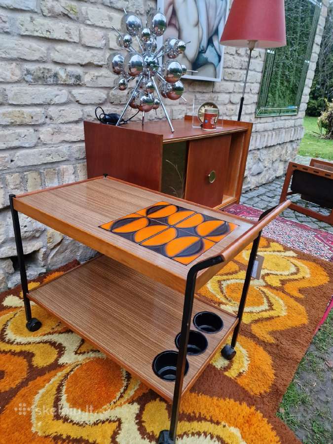 Vintažinis mid century serviravimo staliukas - nuotraukos Nr. 18