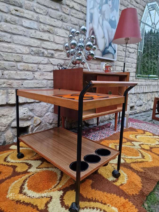 Vintažinis mid century serviravimo staliukas - nuotraukos Nr. 20
