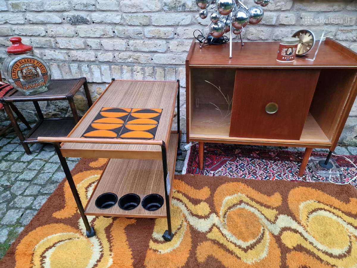 Vintažinis mid century serviravimo staliukas - nuotraukos Nr. 21