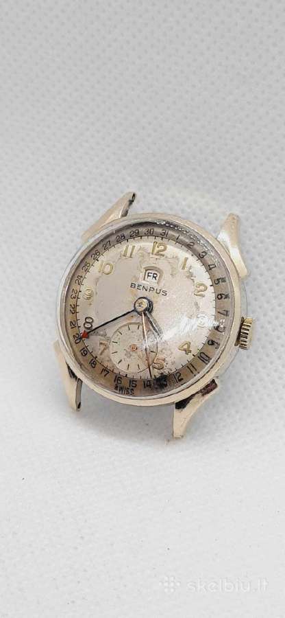 1950 Šveicariškas Benrus Date laikrodis - nuotraukos Nr. 2