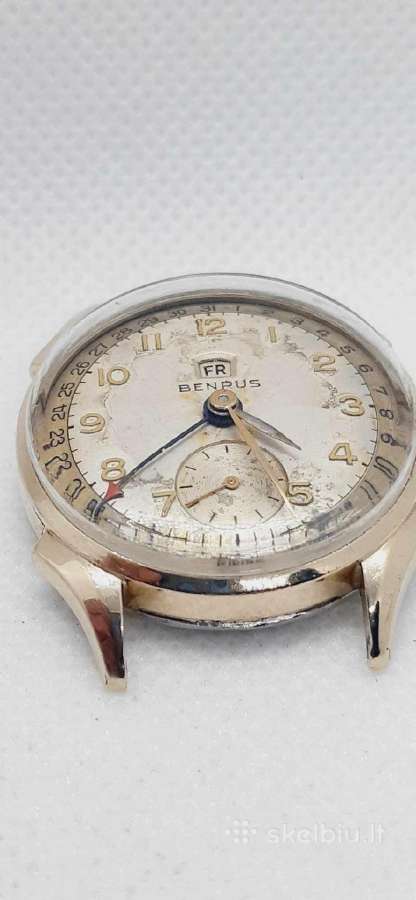 1950 Šveicariškas Benrus Date laikrodis - nuotraukos Nr. 4