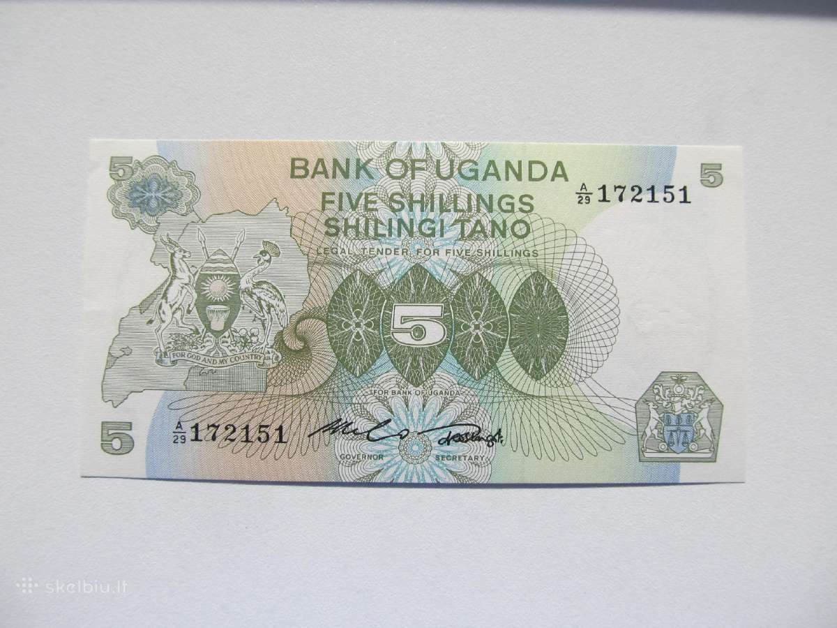 5 šilingai , Uganda , 1982 unc
