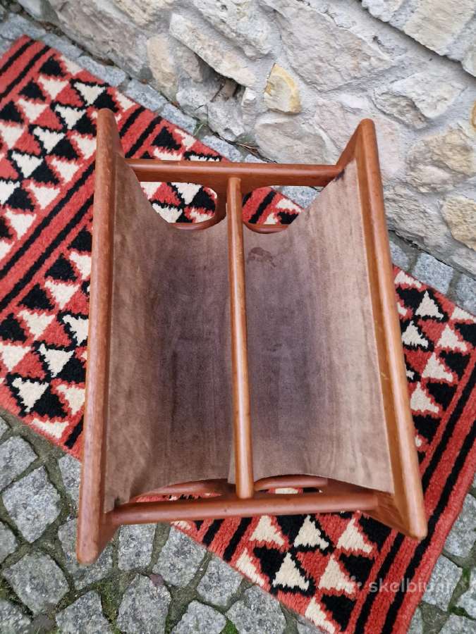 Vintažinė mid century tikmedžio laikraštinė - nuotraukos Nr. 3