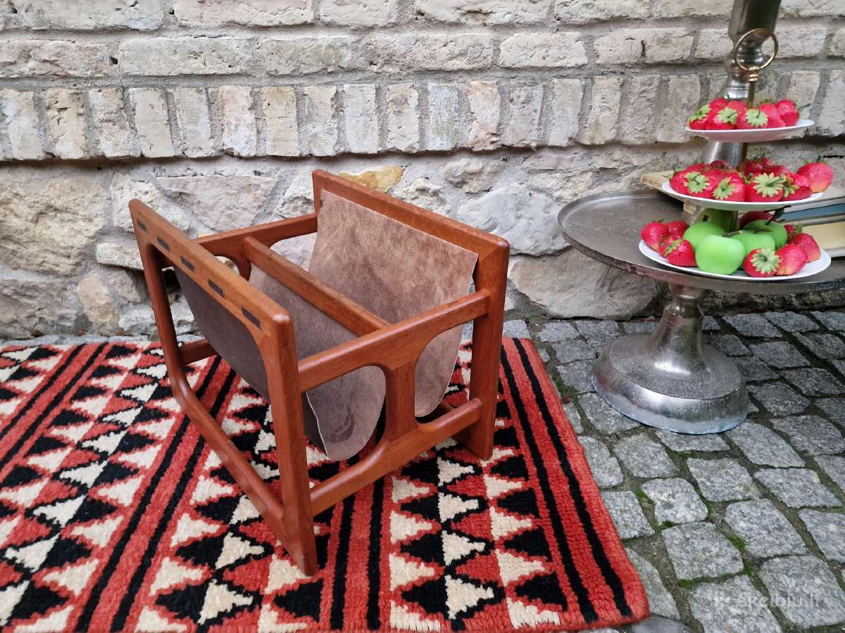 Vintažinė mid century tikmedžio laikraštinė - nuotraukos Nr. 8