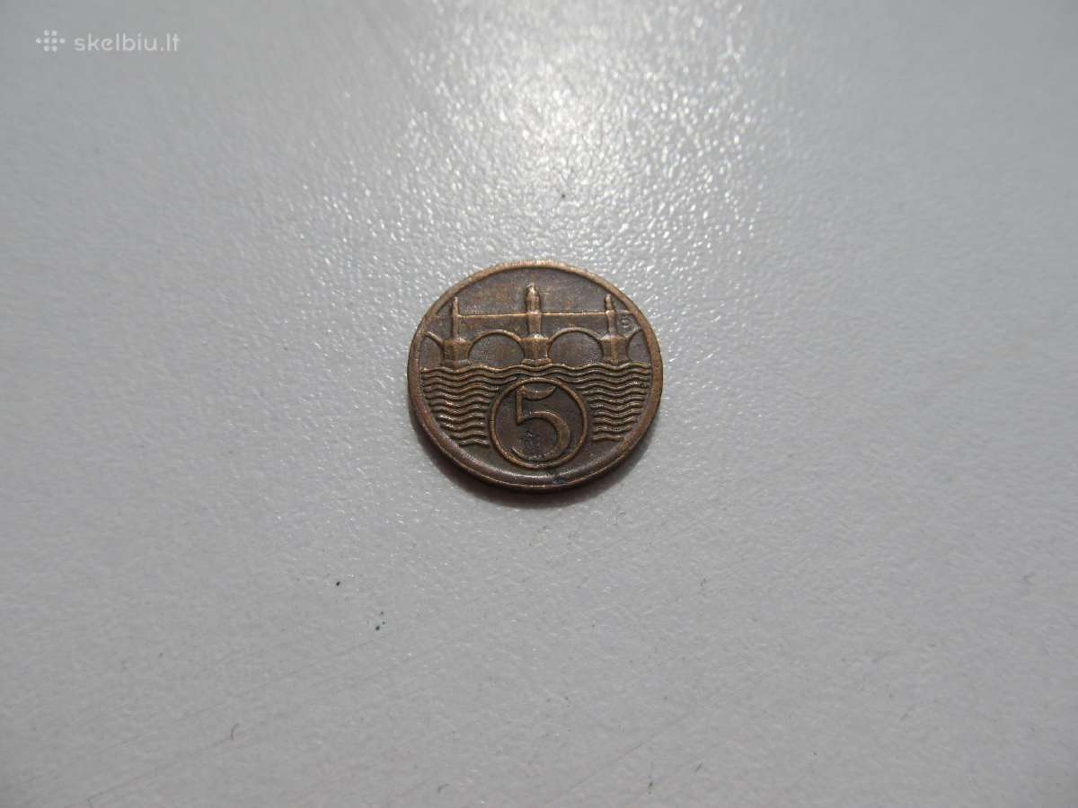 5 halerai , Čekoslovakija , 1928