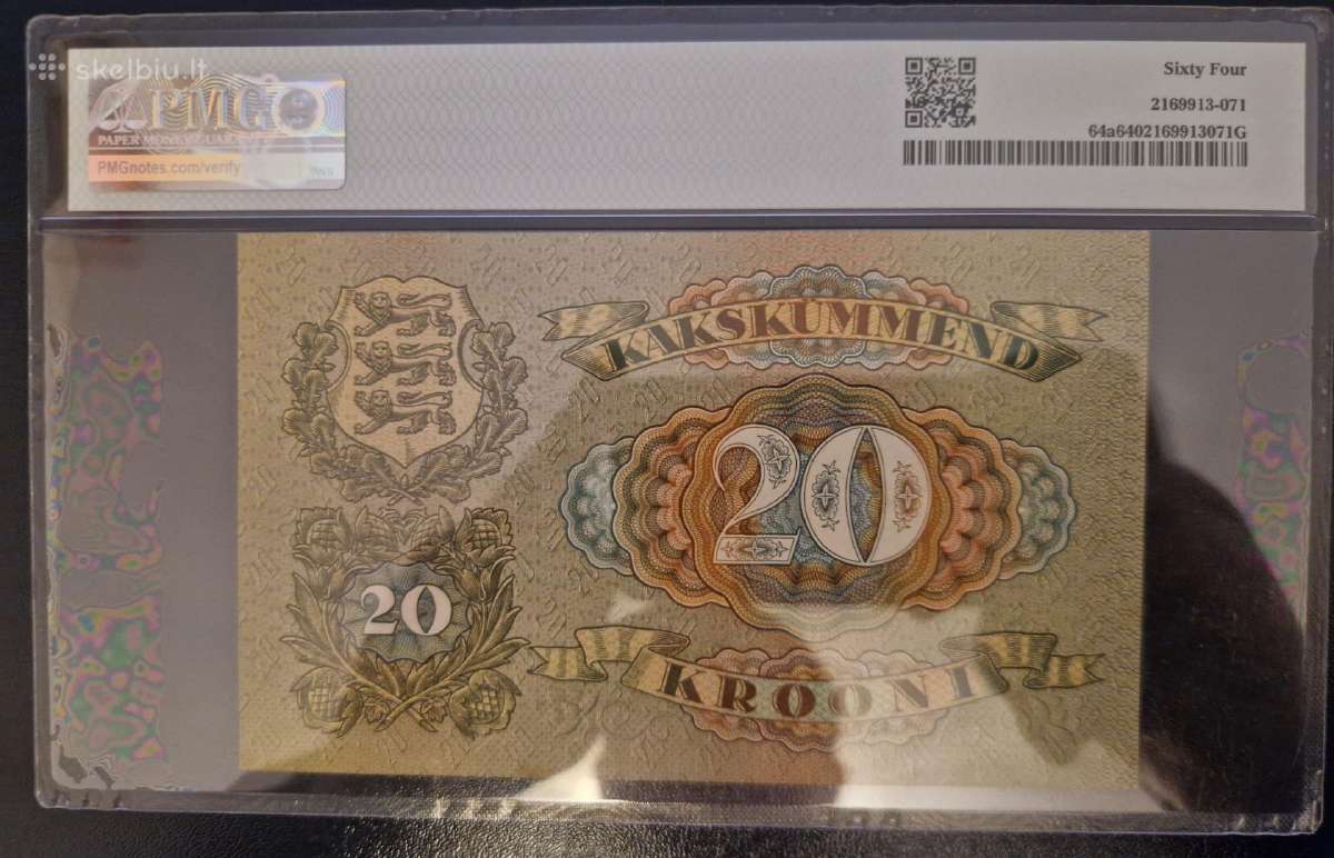 1932m Estijos 20kronu pmg64 - nuotraukos Nr. 2