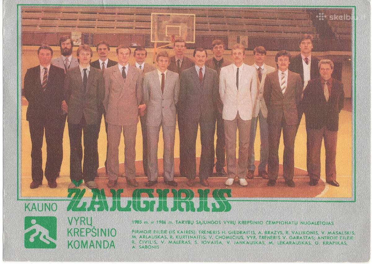 Atvirukas 1986 m. Kauno Žalgirio krepšininkai