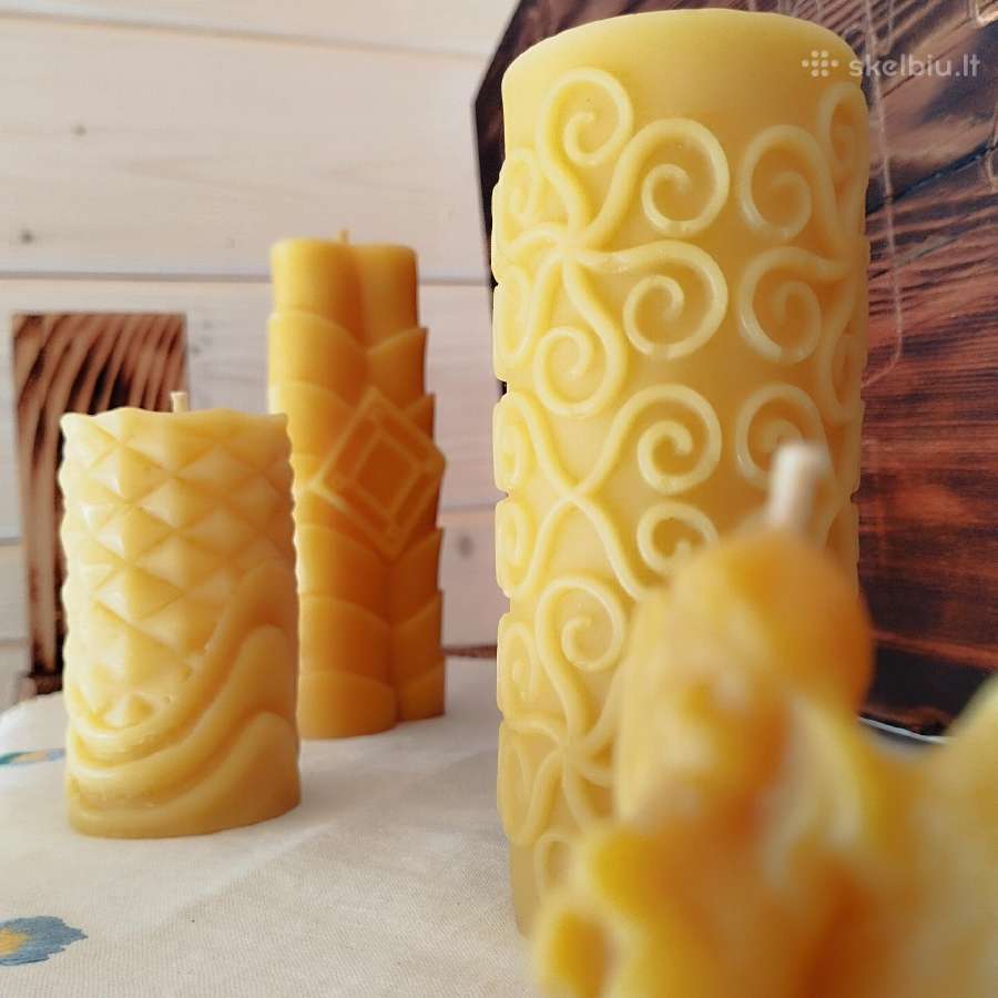 Bičių vaško rankų darbo žvakės - nuotraukos Nr. 6