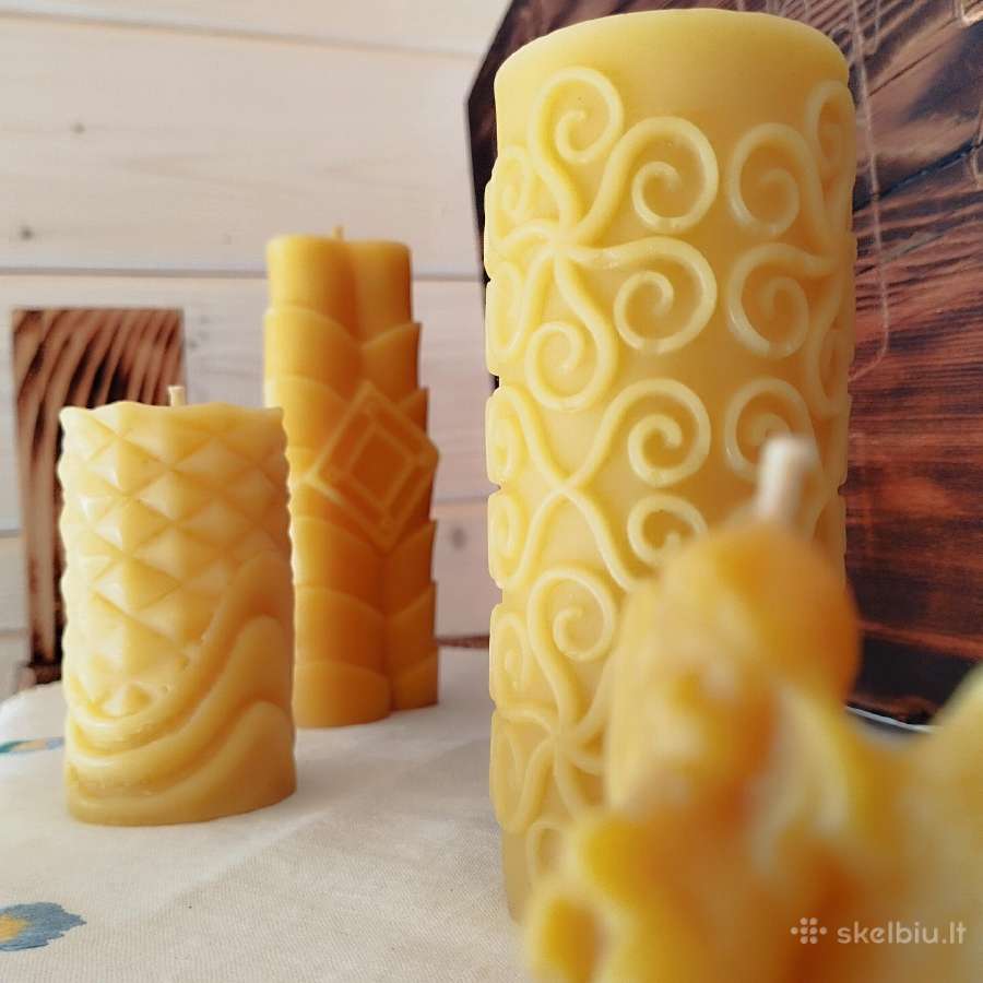 Bičių vaško rankų darbo žvakės - nuotraukos Nr. 9