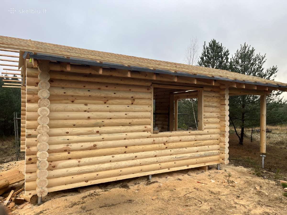 Rąstinė pirtis 6x6 m su terasa - nuotraukos Nr. 3