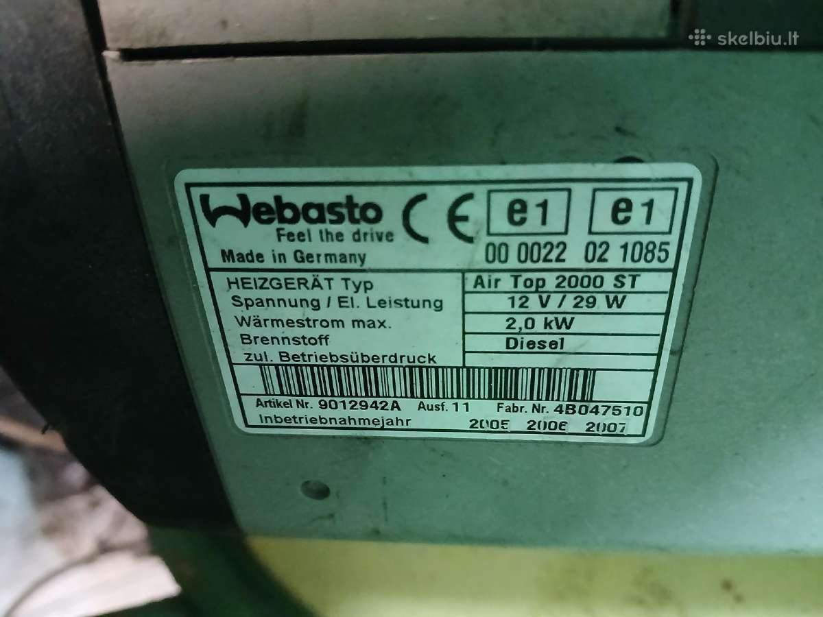 Webasto At2000st ir Eberspracher šildytuvai - nuotraukos Nr. 3
