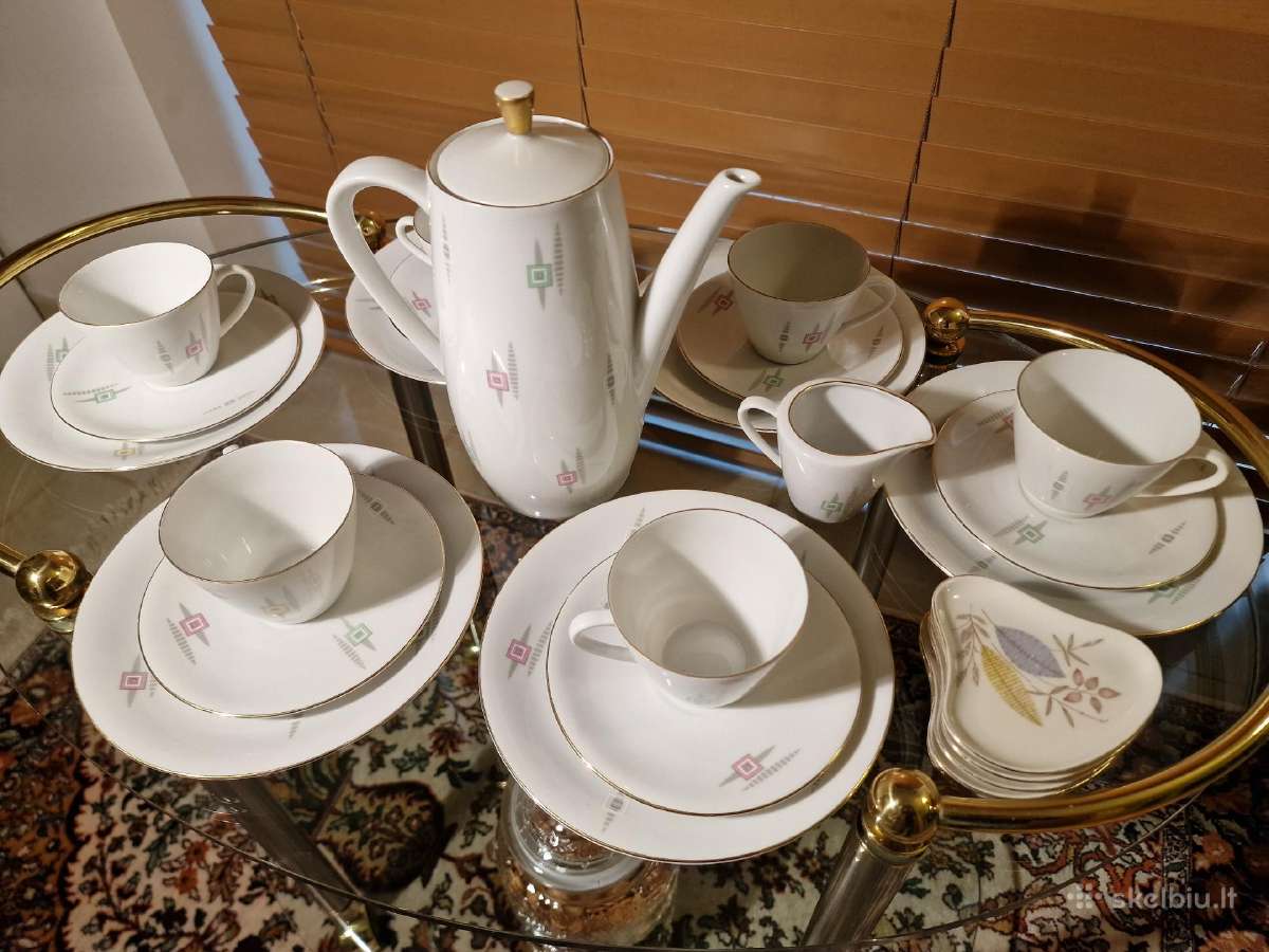 Vintažinis mid century porceliano kavos servizas - nuotraukos Nr. 12