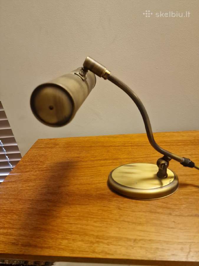 Vintažinis mid century žalvarinis stalo šviestuvas - nuotraukos Nr. 4