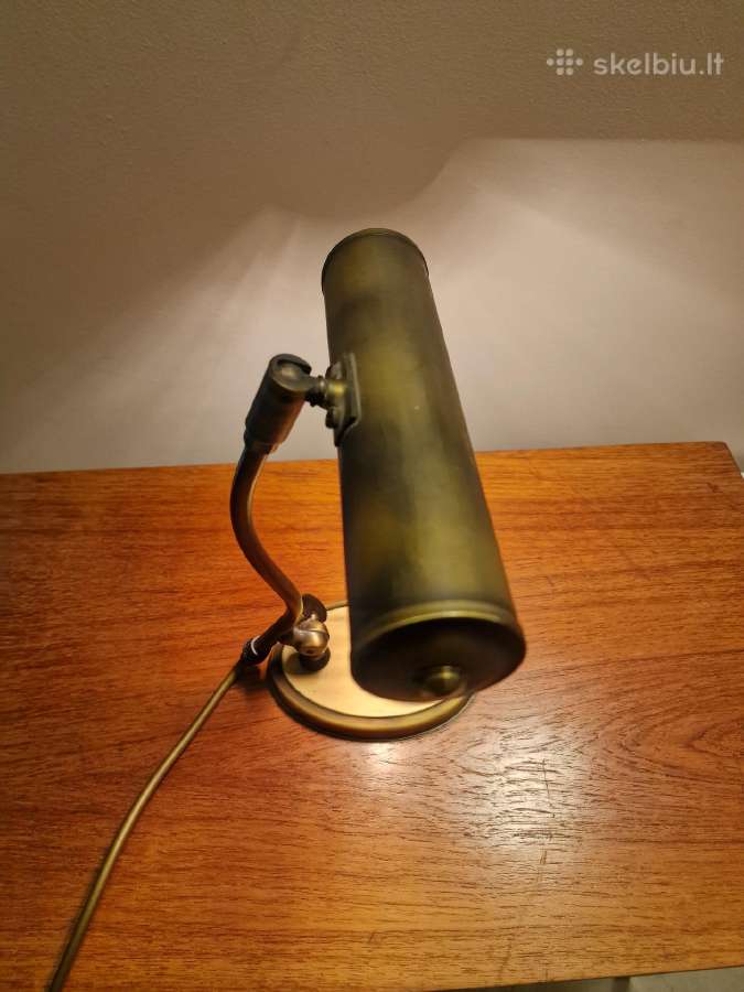 Vintažinis mid century žalvarinis stalo šviestuvas - nuotraukos Nr. 6