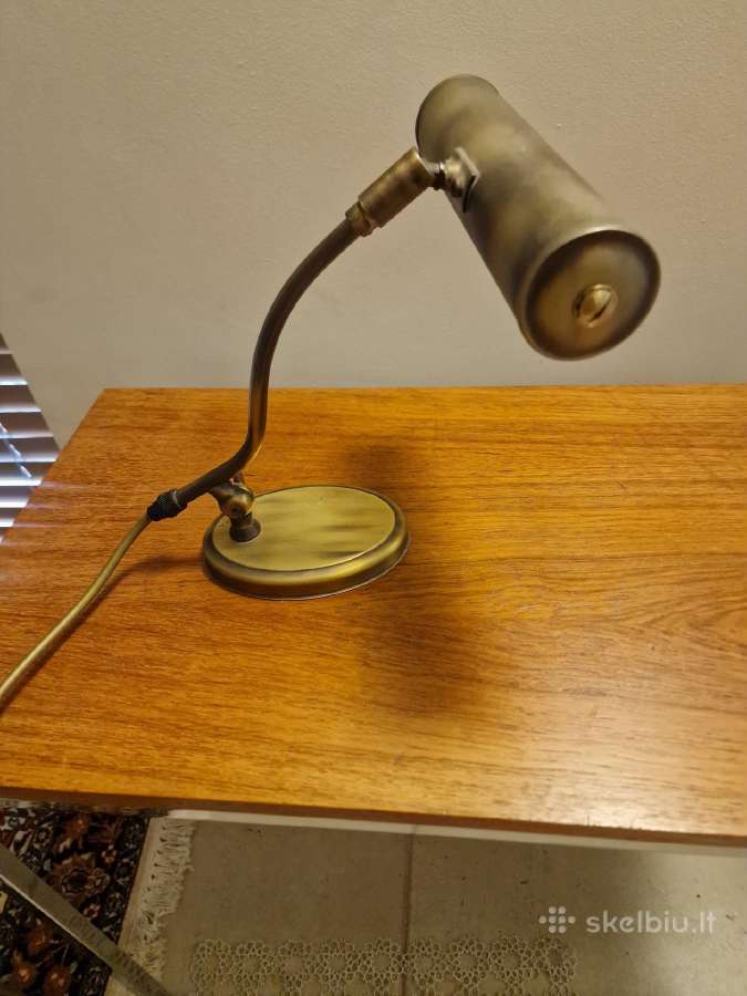 Vintažinis mid century žalvarinis stalo šviestuvas - nuotraukos Nr. 11