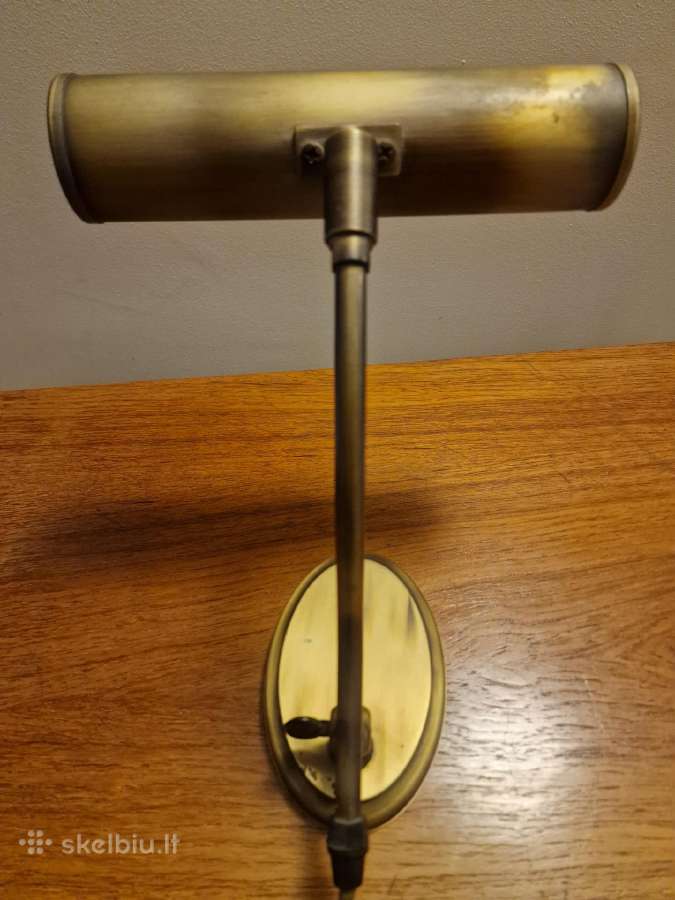 Vintažinis mid century žalvarinis stalo šviestuvas - nuotraukos Nr. 15