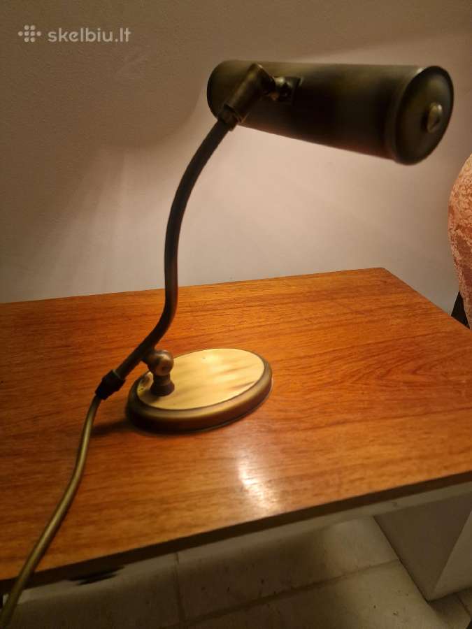 Vintažinis mid century žalvarinis stalo šviestuvas - nuotraukos Nr. 19