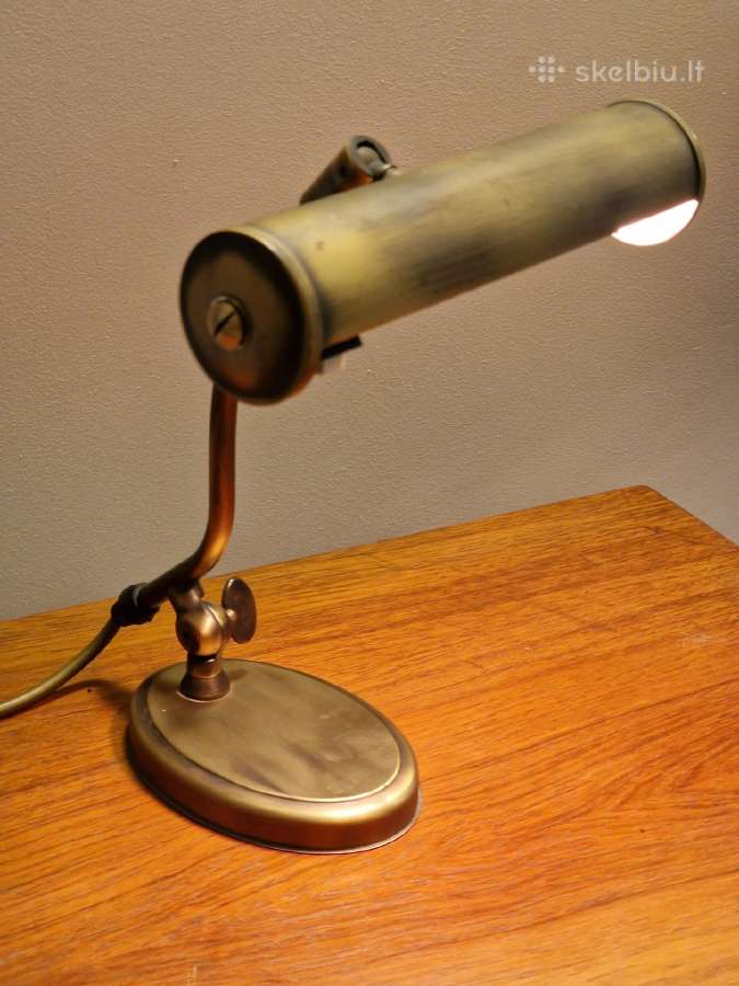 Vintažinis mid century žalvarinis stalo šviestuvas - nuotraukos Nr. 24