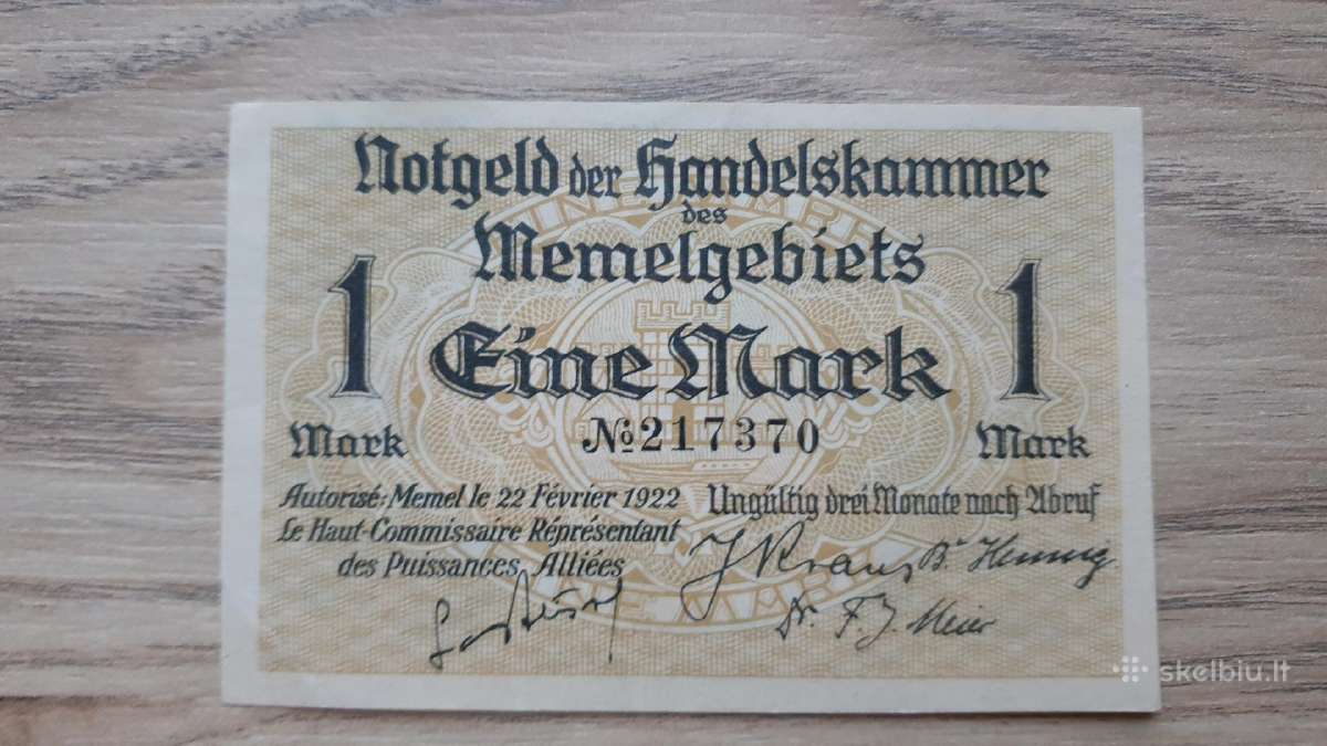1922 metų 1 Memel markė - nuotraukos Nr. 2