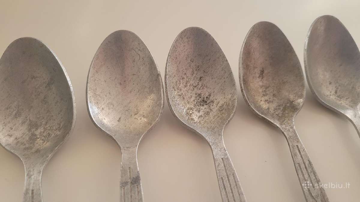 Senoviniai aliuminiai sriubos šaukštai