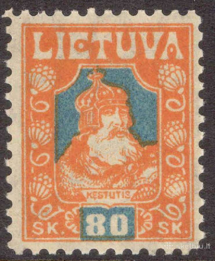 Lietuva 1921 Kęstutis su mėlynu fonu vietoj raudon