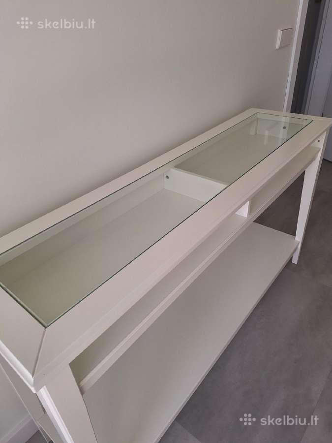 Liatorp Konsol Stalas 133x37x75 Balta/stiklas