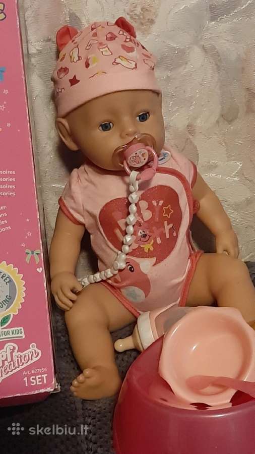 Baby born lėlė soft touch geria sysioja verkia