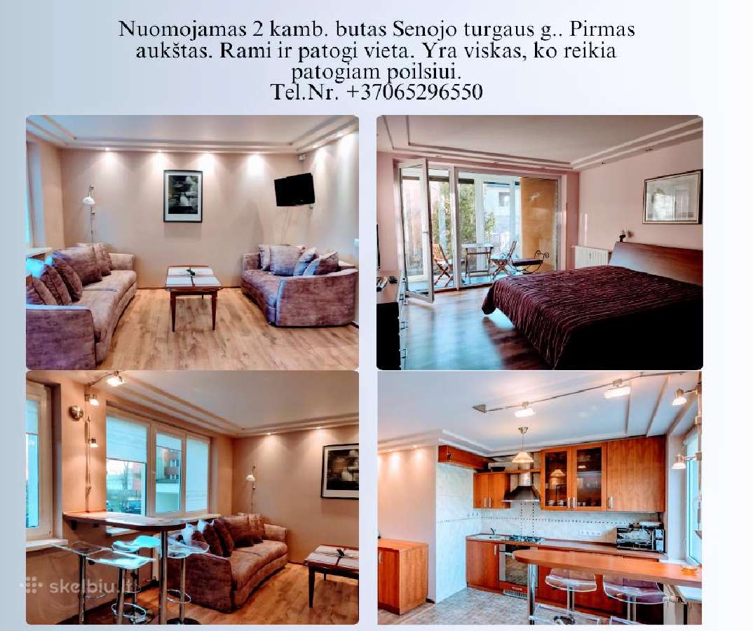 Nuomojamas jaukus 2 kambarių butas Palangos centre