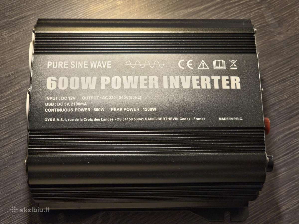 Gys Inverter Psw 600w 12v ->220v max 1200w