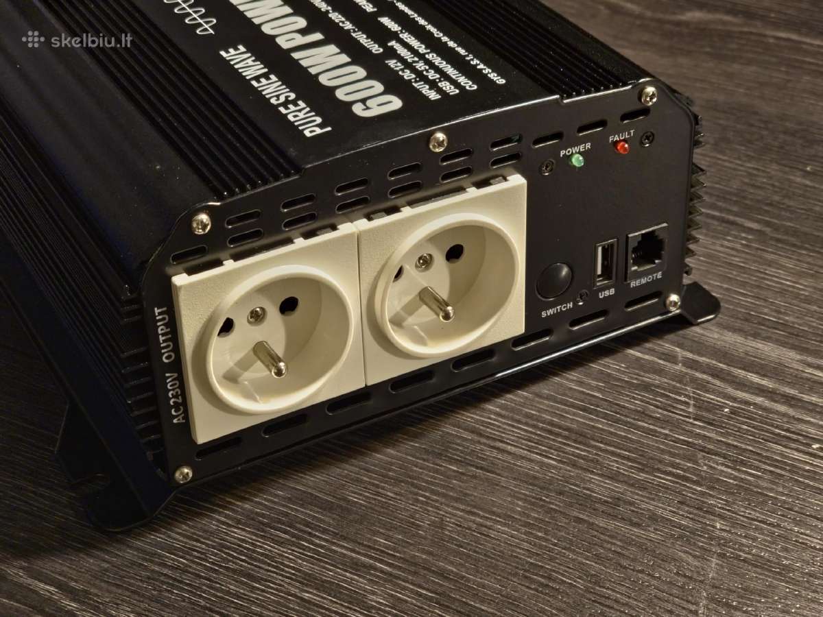 Gys Inverter Psw 600w 12v ->220v max 1200w - nuotraukos Nr. 2